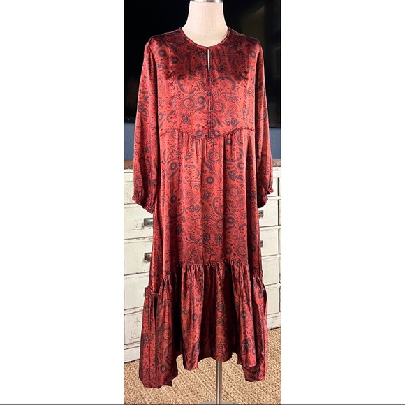 Johnny Was Asteria 100% Silk Midi Dress S - Picture 8 of 12